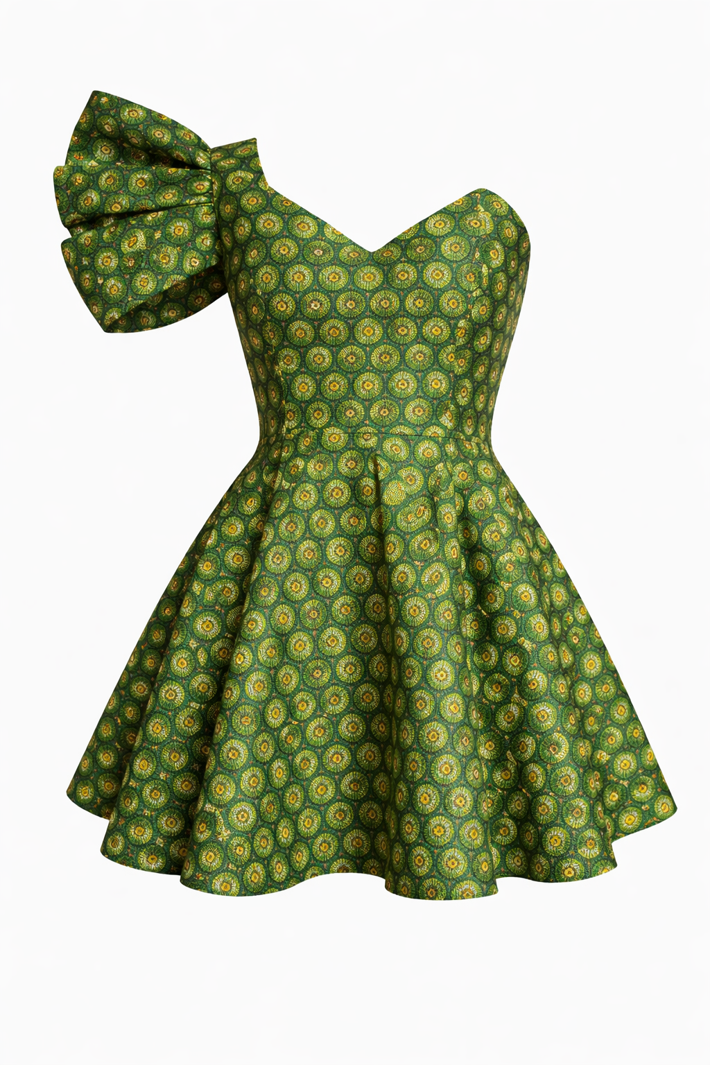 Emerald Luxe One-Shoulder Mini Dress