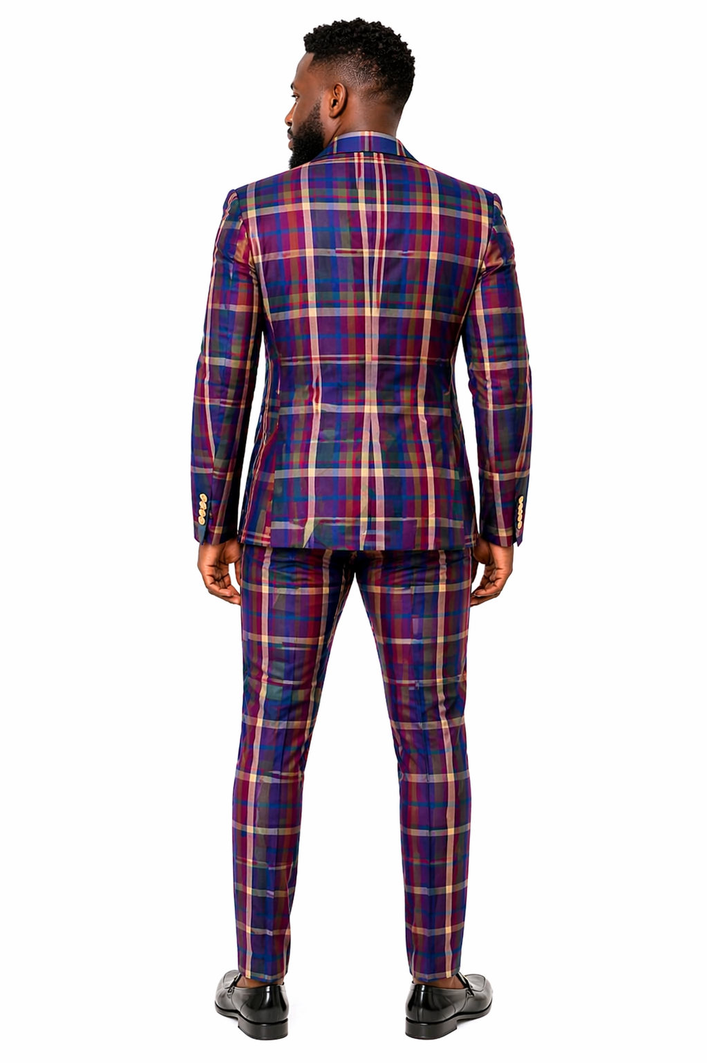 Regal Plaid Double-Breasted Suit