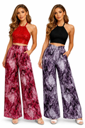 Marble Flow Wide-Leg Pants