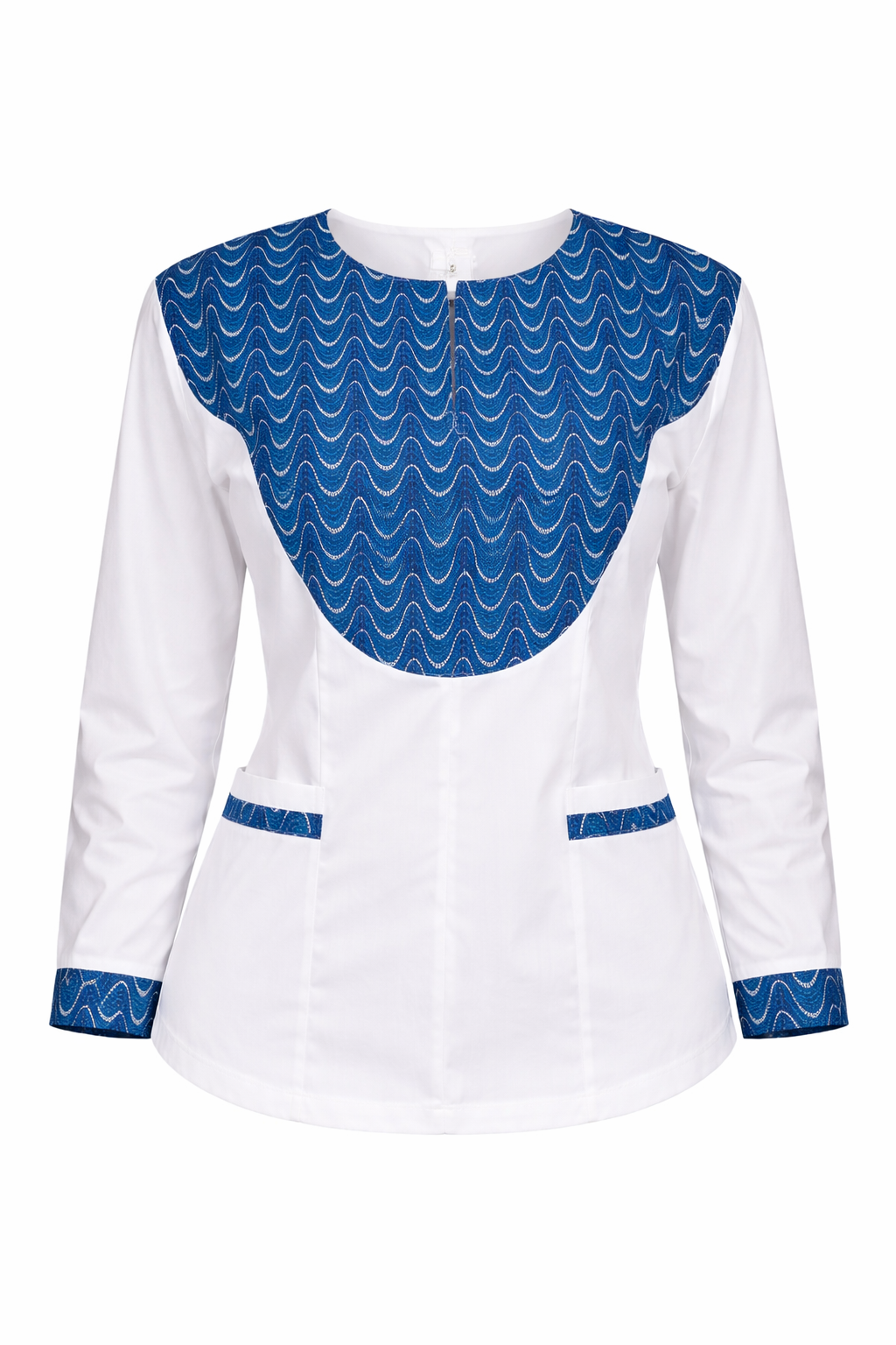 White & Blue Men’s Long Sleeve Shirt